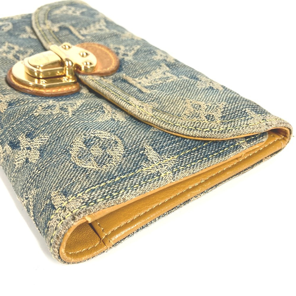 LOUIS VUITTON M95511 モノグラムデニム ポルト フォイユ アメリア ロングウォレット 3つ折り 長財布 モノグラムデニムキャンバス ブルー