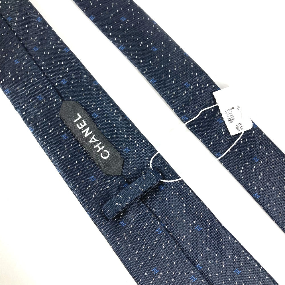 CHANEL CC ココマーク ロゴ アパレル ネクタイ ネックウェア ファッション小物 ネクタイ シルク メンズ ネイビー