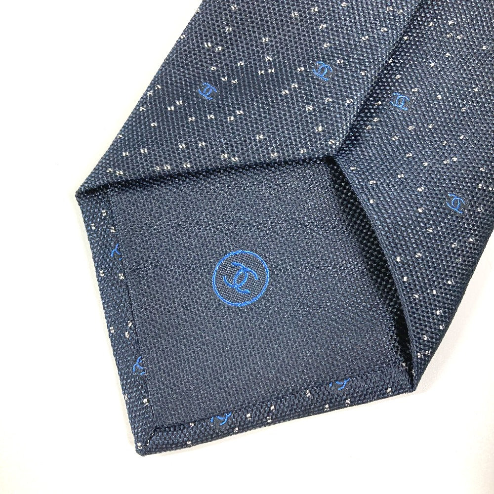 CHANEL CC ココマーク ロゴ アパレル ネクタイ ネックウェア ファッション小物 ネクタイ シルク メンズ ネイビー