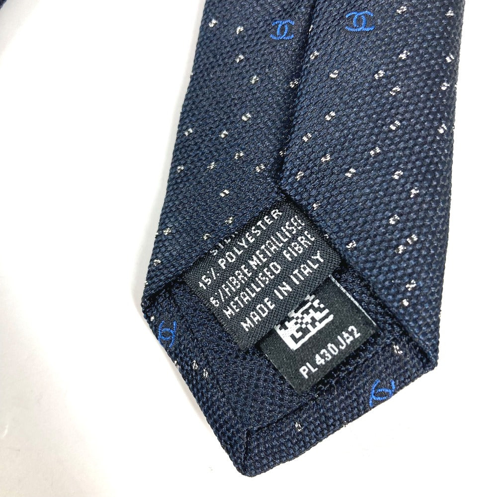 CHANEL CC ココマーク ロゴ アパレル ネクタイ ネックウェア ファッション小物 ネクタイ シルク メンズ ネイビー