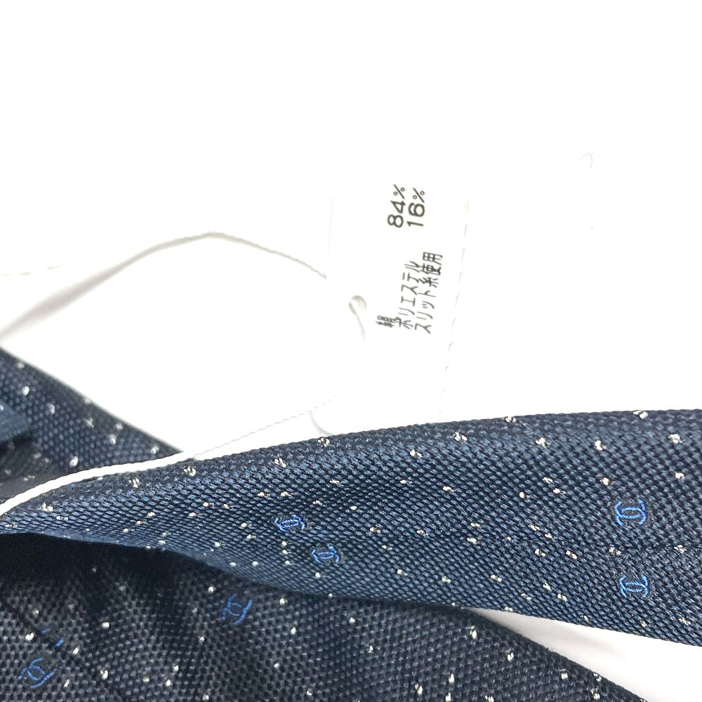 CHANEL CC ココマーク ロゴ アパレル ネクタイ ネックウェア ファッション小物 ネクタイ シルク メンズ ネイビー