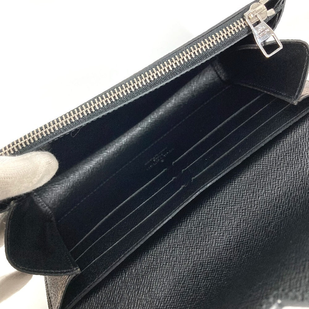 HERMES Monogram Stripe Portefeuille Twist Monogram Wallet Chain Wallet Shoulder Bag Long Wallet Monogram Canvas Unisex Brown