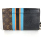 HERMES Monogram Stripe Portefeuille Twist Monogram Wallet Chain Wallet Shoulder Bag Long Wallet Monogram Canvas Unisex Brown