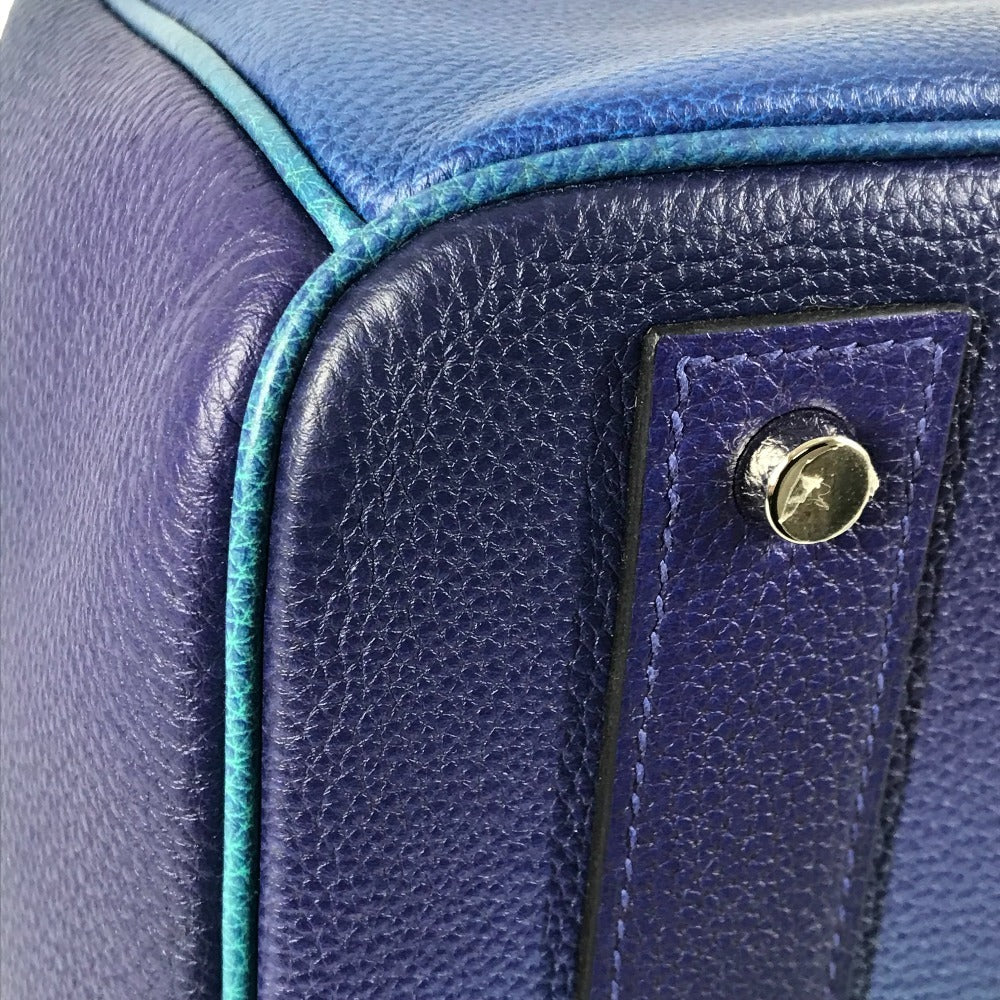 HERMES Gradation Haut à Courroies 40 Haut à Courroies 40 Cosmos Bag Tote Bag Handbag Togo Unisex Bleu Nuit/Violet Blue