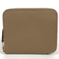 HERMES Azap Compact Silk'In Wallet Coin Purse Wallet Round Zipper Coin Case Epsom Unisex Etoupe Grey