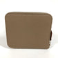 HERMES Azap Compact Silk'In Wallet Coin Purse Wallet Round Zipper Coin Case Epsom Unisex Etoupe Grey