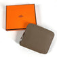 HERMES Azap Compact Silk'In Wallet Coin Purse Wallet Round Zipper Coin Case Epsom Unisex Etoupe Grey