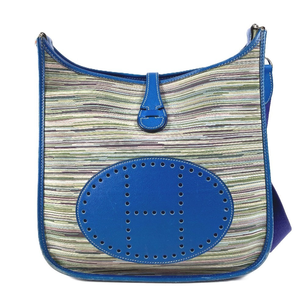 HERMES H-perforated logo Evelyne 1 bag crossbody shoulder bag leather unisex blue