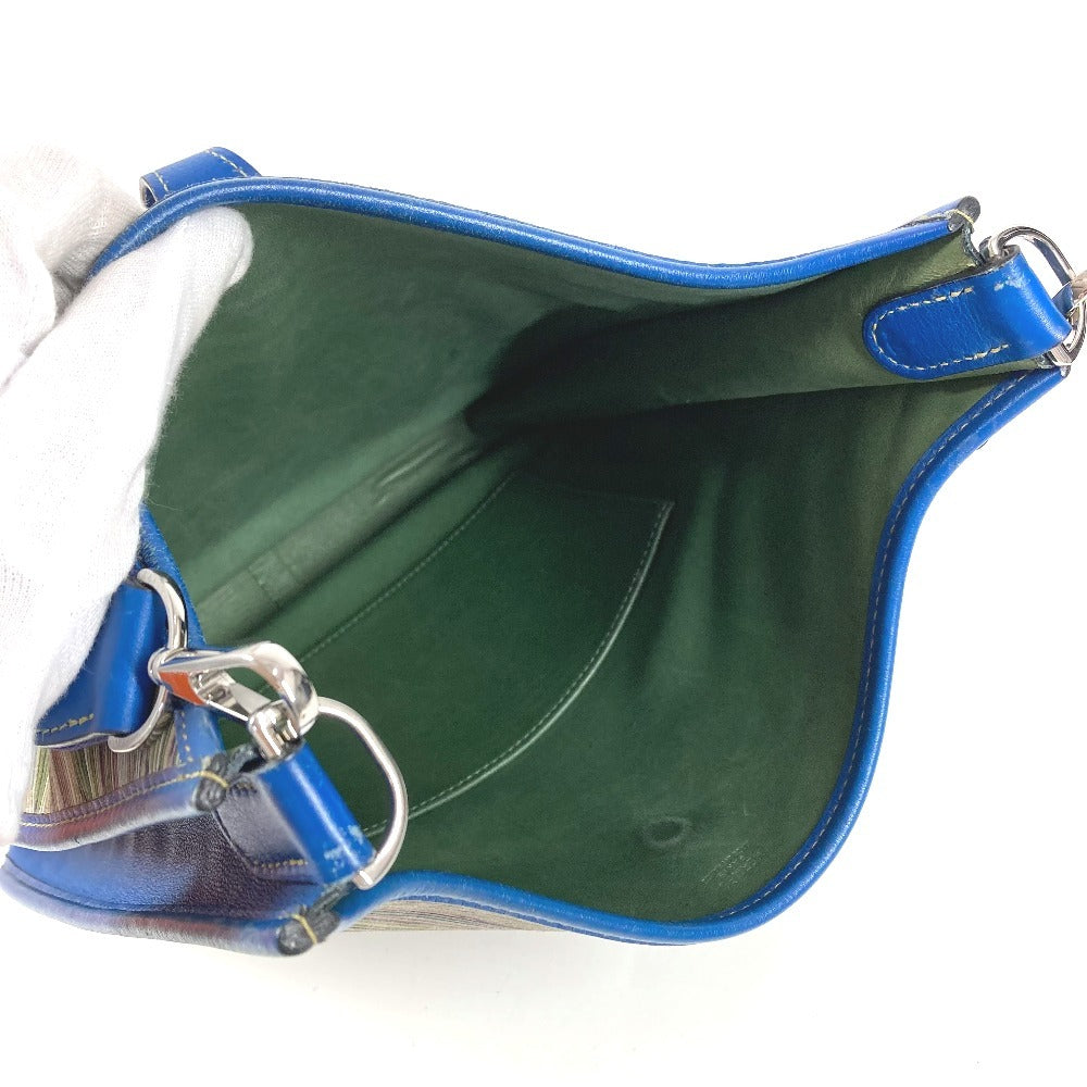 HERMES H-perforated logo Evelyne 1 bag crossbody shoulder bag leather unisex blue