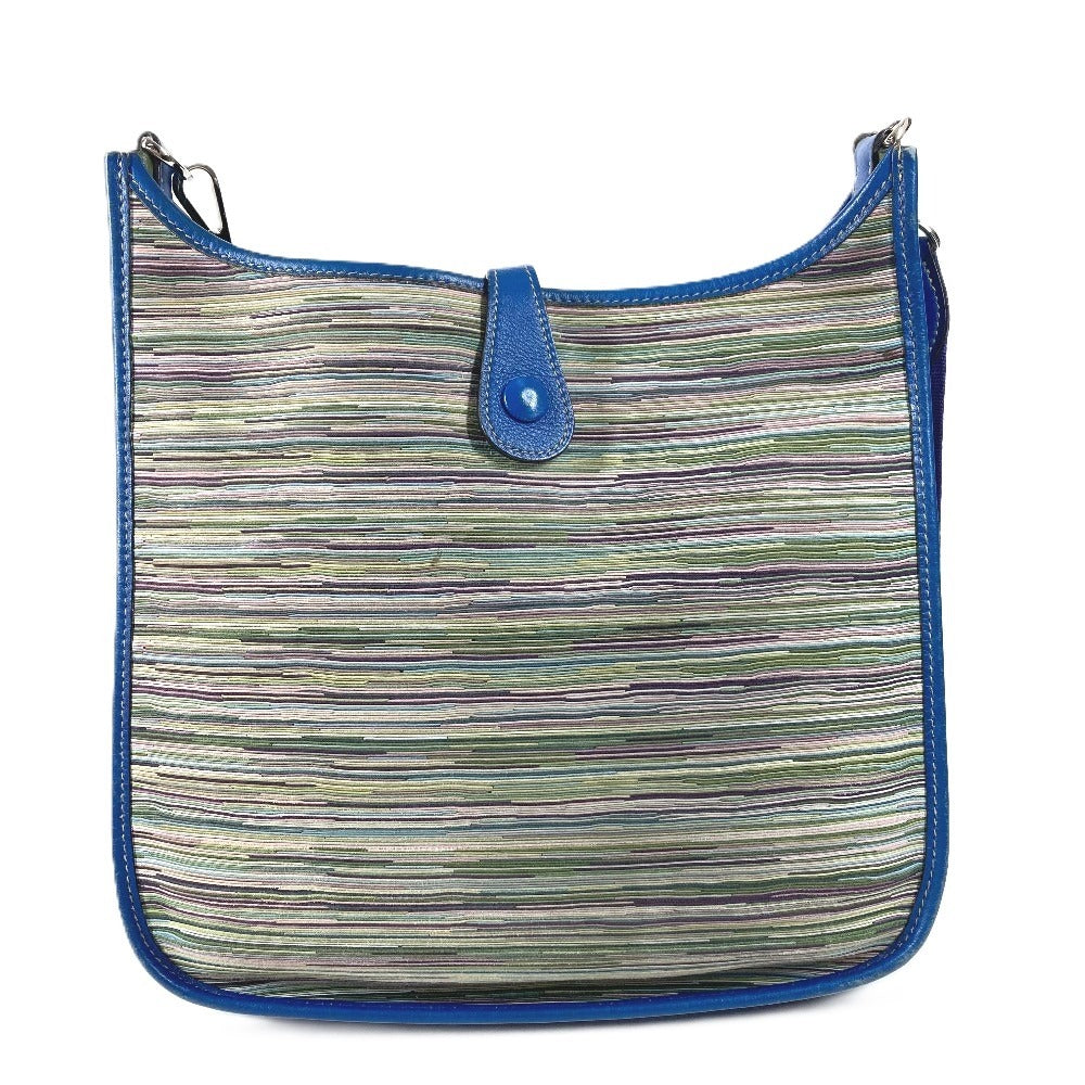 HERMES H-perforated logo Evelyne 1 bag crossbody shoulder bag leather unisex blue