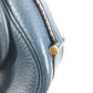 HERMES Logo Noumea Bag Shoulder Bag Handbag Drawstring Shoulder Bag Leather Unisex Navy