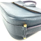 HERMES Logo Noumea Bag Shoulder Bag Handbag Drawstring Shoulder Bag Leather Unisex Navy