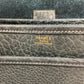 HERMES Logo Noumea Bag Shoulder Bag Handbag Drawstring Shoulder Bag Leather Unisex Navy