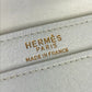 HERMES ヴィンテージ メドール ポーチ フラップ カバン クラッチバッグ レザー ユニセックス ホワイト×ネイビー