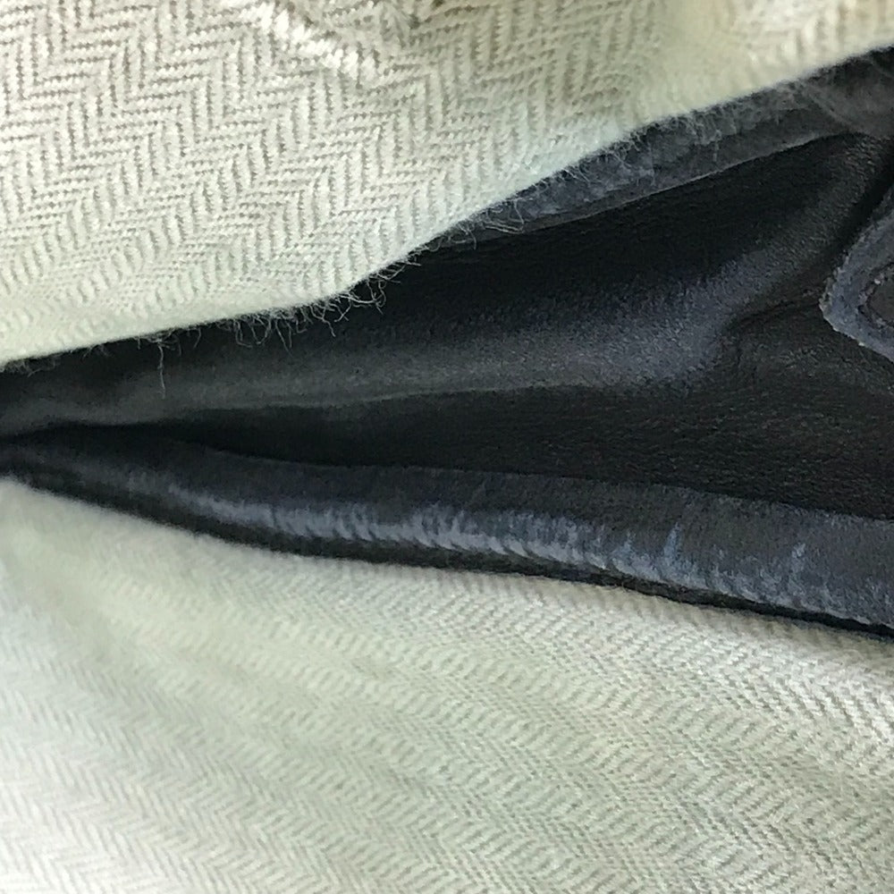 HERMES Vintage Logo Handbag Tote Bag Shoulder Bag Business Bag Document Bag Leather Unisex Black