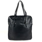 HERMES Vintage Logo Handbag Tote Bag Shoulder Bag Business Bag Document Bag Leather Unisex Black