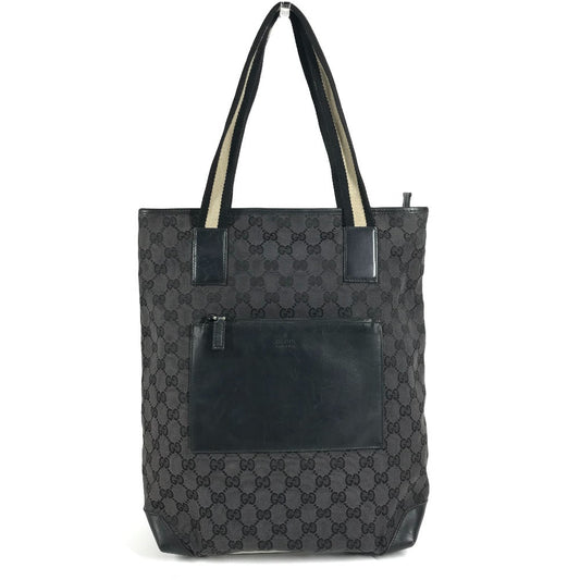 GUCCI 019 0401 GG Logo Bag Tote Bag Shoulder Bag Bucket Bag Shoulder Bag Leather/Canvas Unisex Black