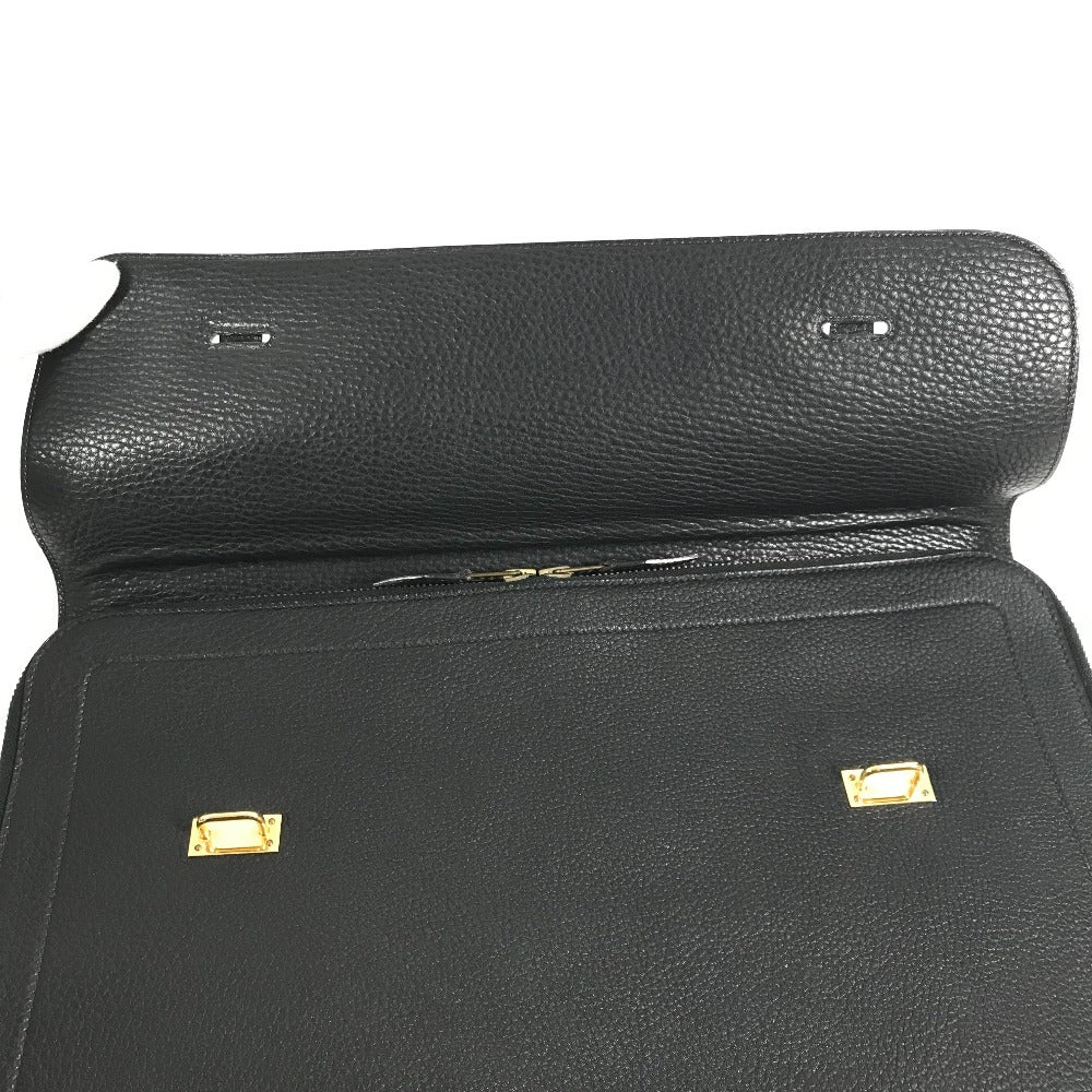 HERMES Vintage Serviette Bag Tote Bag Document Bag Handbag Business Bag Leather Unisex Black