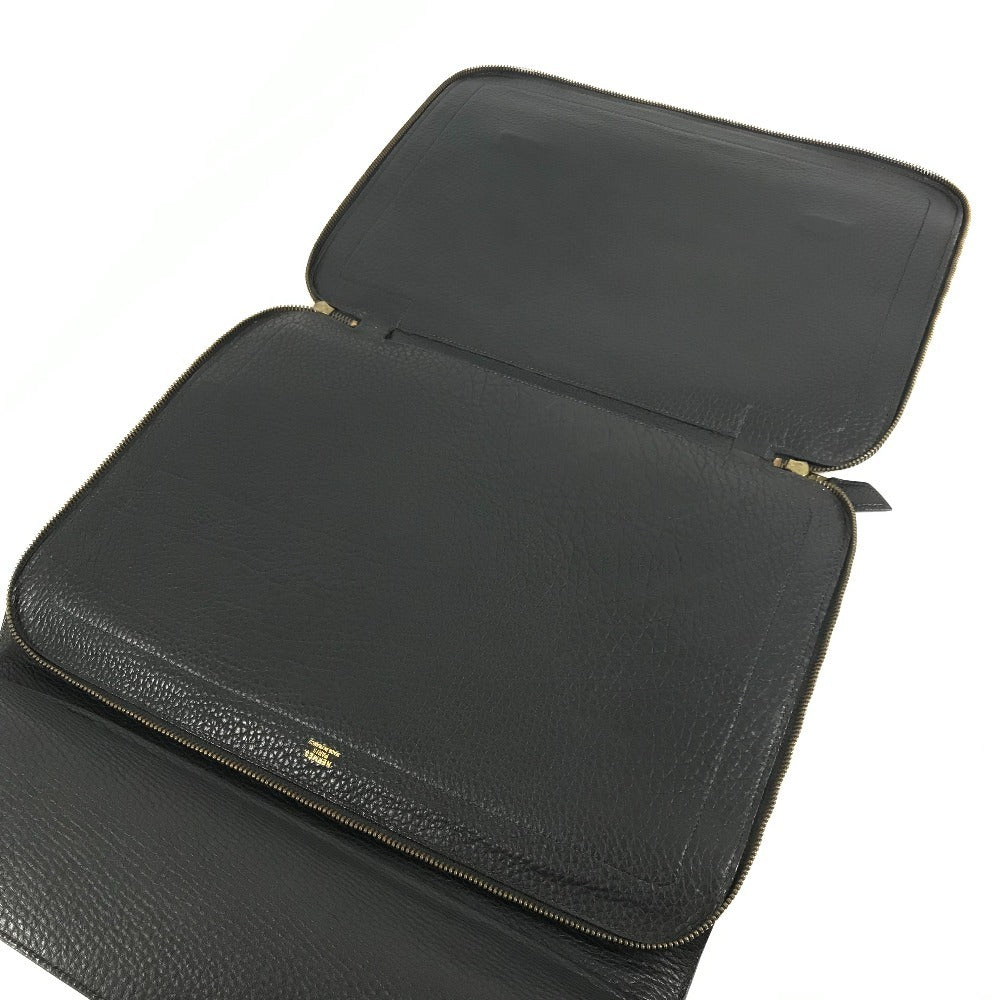 HERMES Vintage Serviette Bag Tote Bag Document Bag Handbag Business Bag Leather Unisex Black