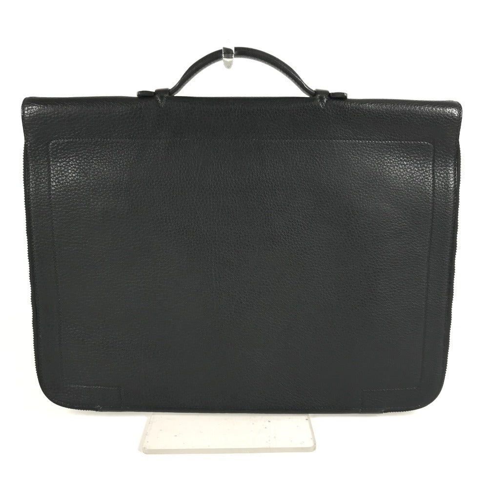 HERMES Vintage Serviette Bag Tote Bag Document Bag Handbag Business Bag Leather Unisex Black