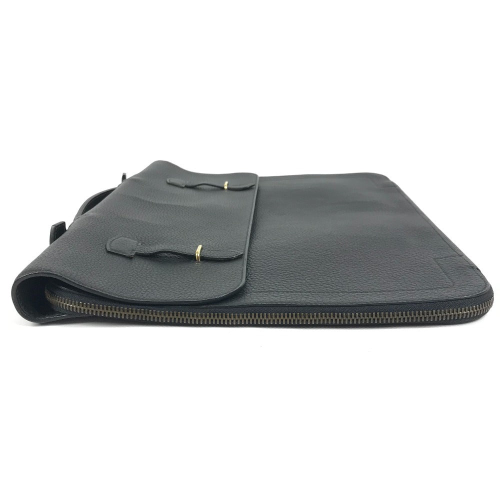 HERMES Vintage Serviette Bag Tote Bag Document Bag Handbag Business Bag Leather Unisex Black