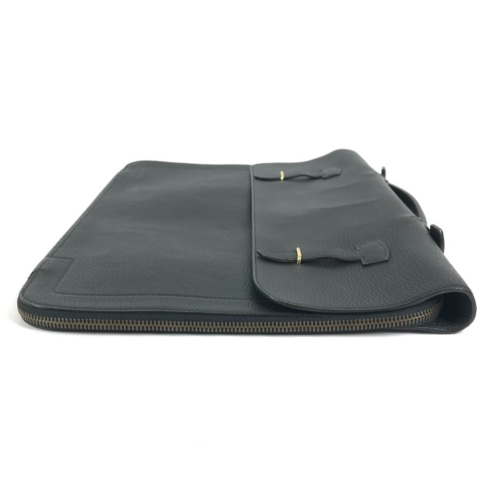 HERMES Vintage Serviette Bag Tote Bag Document Bag Handbag Business Bag Leather Unisex Black
