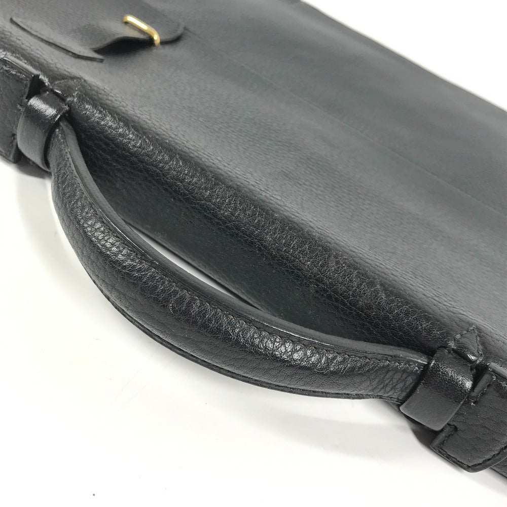 HERMES Vintage Serviette Bag Tote Bag Document Bag Handbag Business Bag Leather Unisex Black
