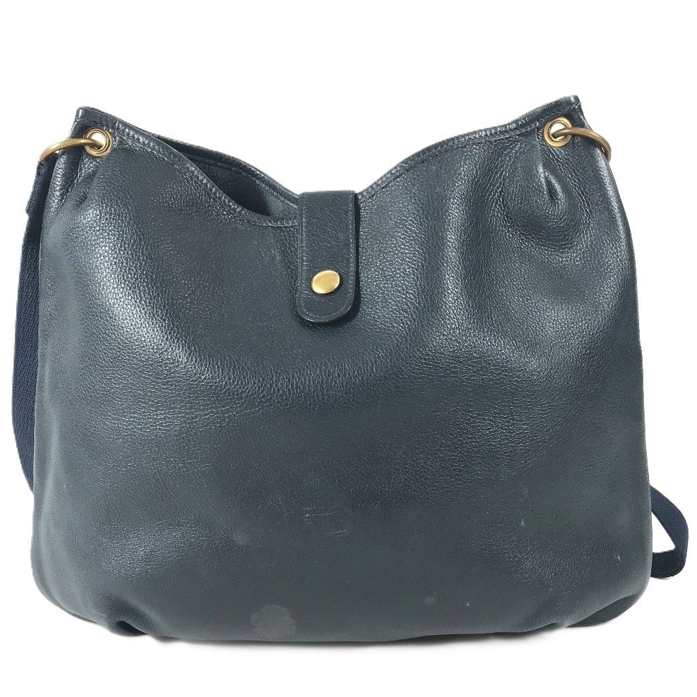 HERMES Vintage Rodeo de Logo Bag Crossbody Shoulder Bag Leather Unisex Navy