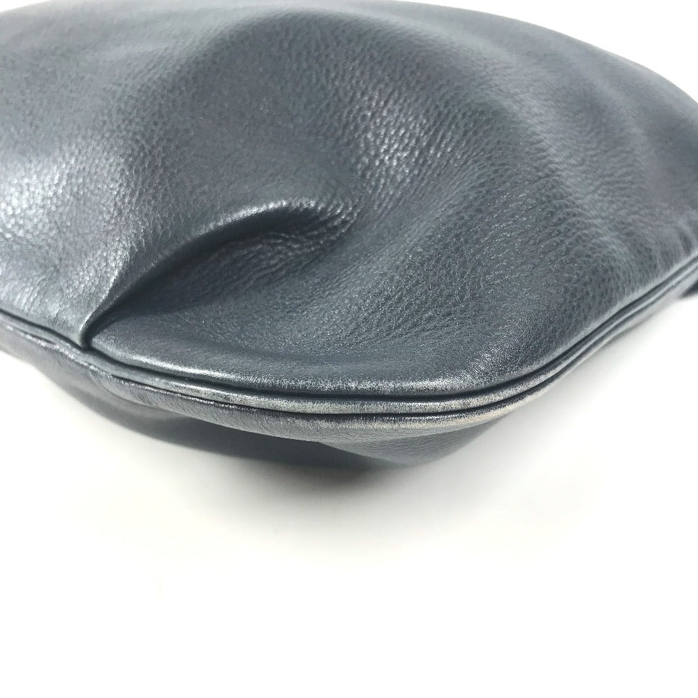 HERMES Vintage Rodeo de Logo Bag Crossbody Shoulder Bag Leather Unisex Navy