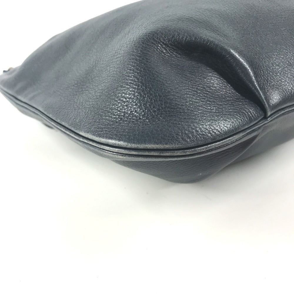 HERMES Vintage Rodeo de Logo Bag Crossbody Shoulder Bag Leather Unisex Navy