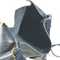 HERMES Vintage Rodeo de Logo Bag Crossbody Shoulder Bag Leather Unisex Navy