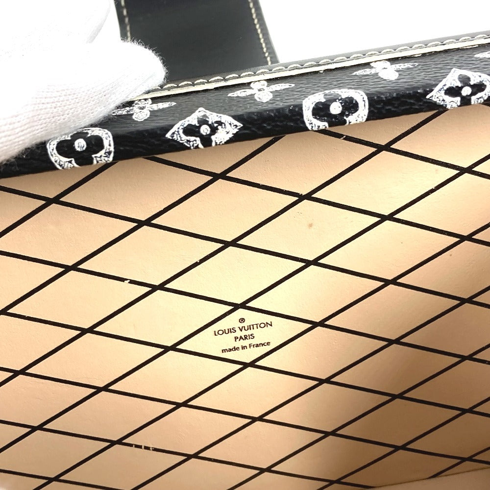 LOUIS VUITTON M44437 モノグラム キャットグラム 猫 プティットマル カバン 斜め掛け ボックスバッグ 2WAY クラッチバッグ ショルダーバッグ レザー ユニセックス ブラック