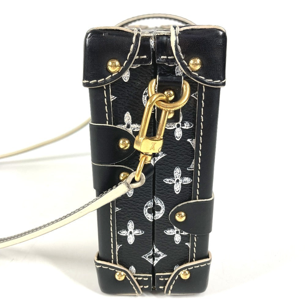 LOUIS VUITTON M44437 モノグラム キャットグラム 猫 プティットマル カバン 斜め掛け ボックスバッグ 2WAY クラッチバッグ ショルダーバッグ レザー ユニセックス ブラック