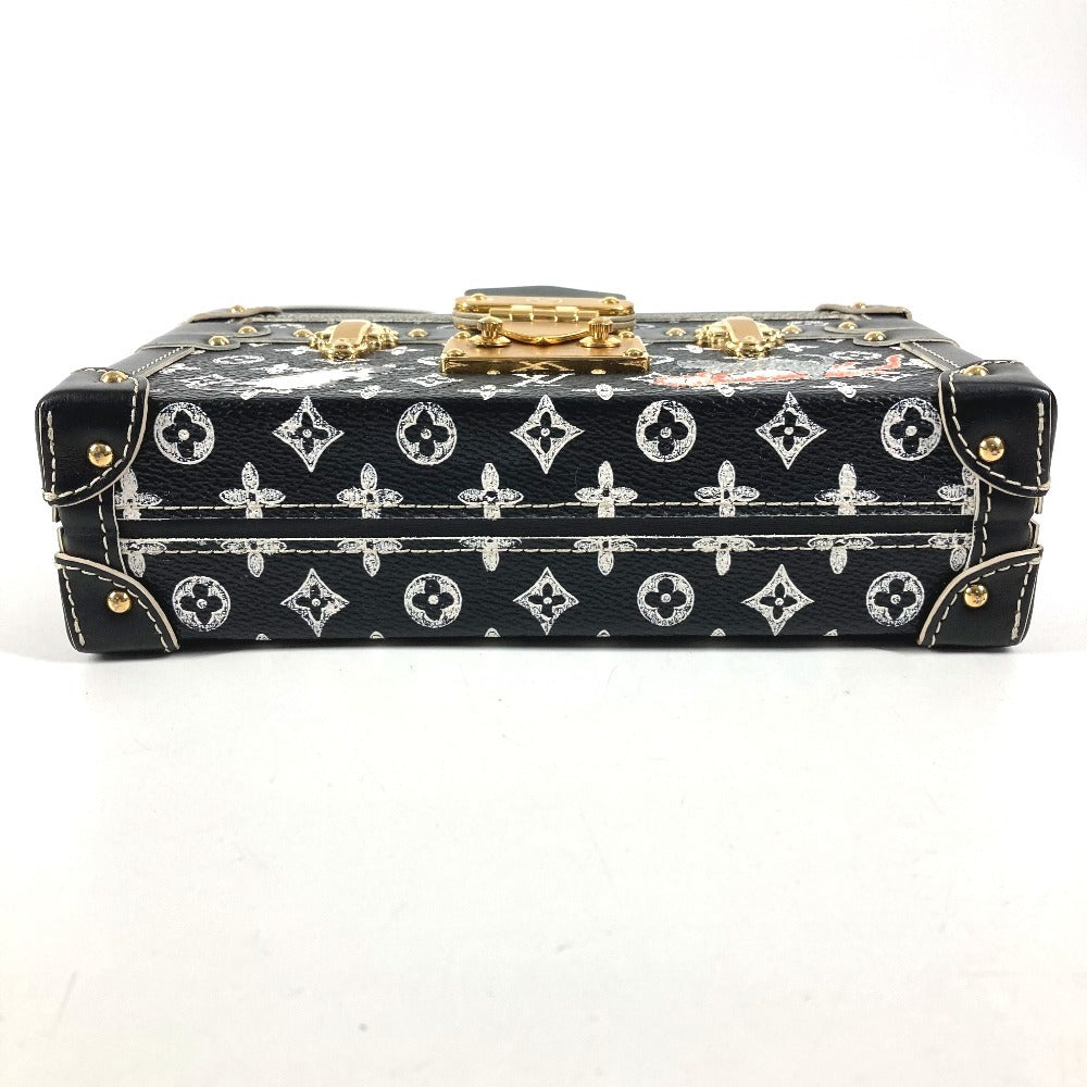 LOUIS VUITTON M44437 モノグラム キャットグラム 猫 プティットマル カバン 斜め掛け ボックスバッグ 2WAY クラッチバッグ ショルダーバッグ レザー ユニセックス ブラック