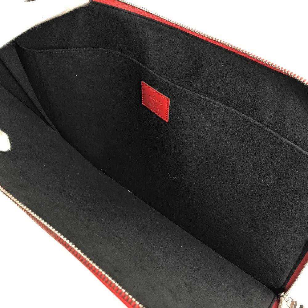 LOUIS VUITTON M67722 Epi Leather Pochette Jour GM, a Supreme collaboration clutch bag in red.