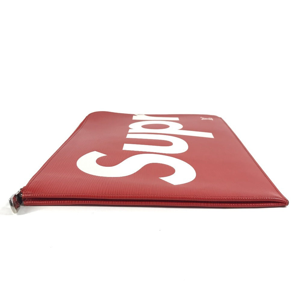 LOUIS VUITTON M67722 Epi Leather Pochette Jour GM, a Supreme collaboration clutch bag in red.