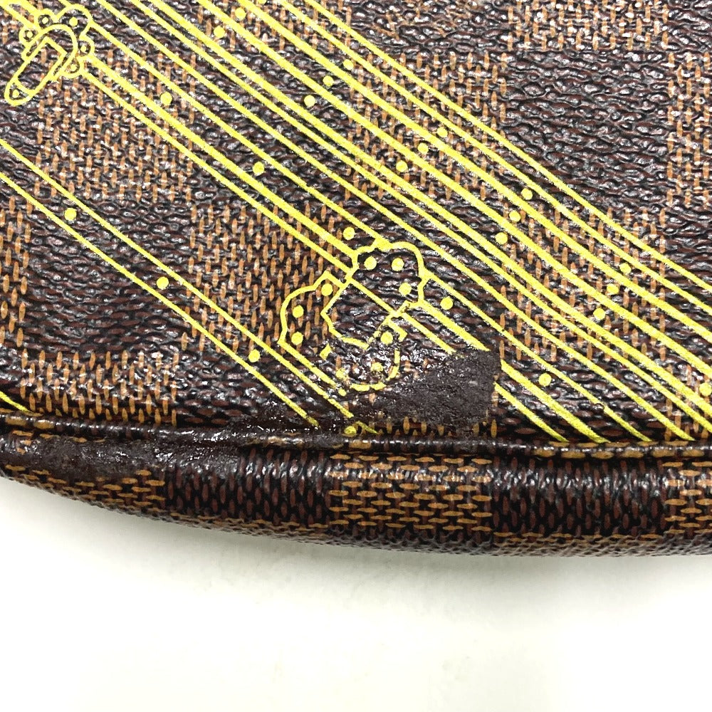 LOUIS VUITTON N41433 Damier Mini Pochette Accessoires Bag Accessory Pouch Chain Bag Handbag Damier Canvas Unisex Ebene Brown