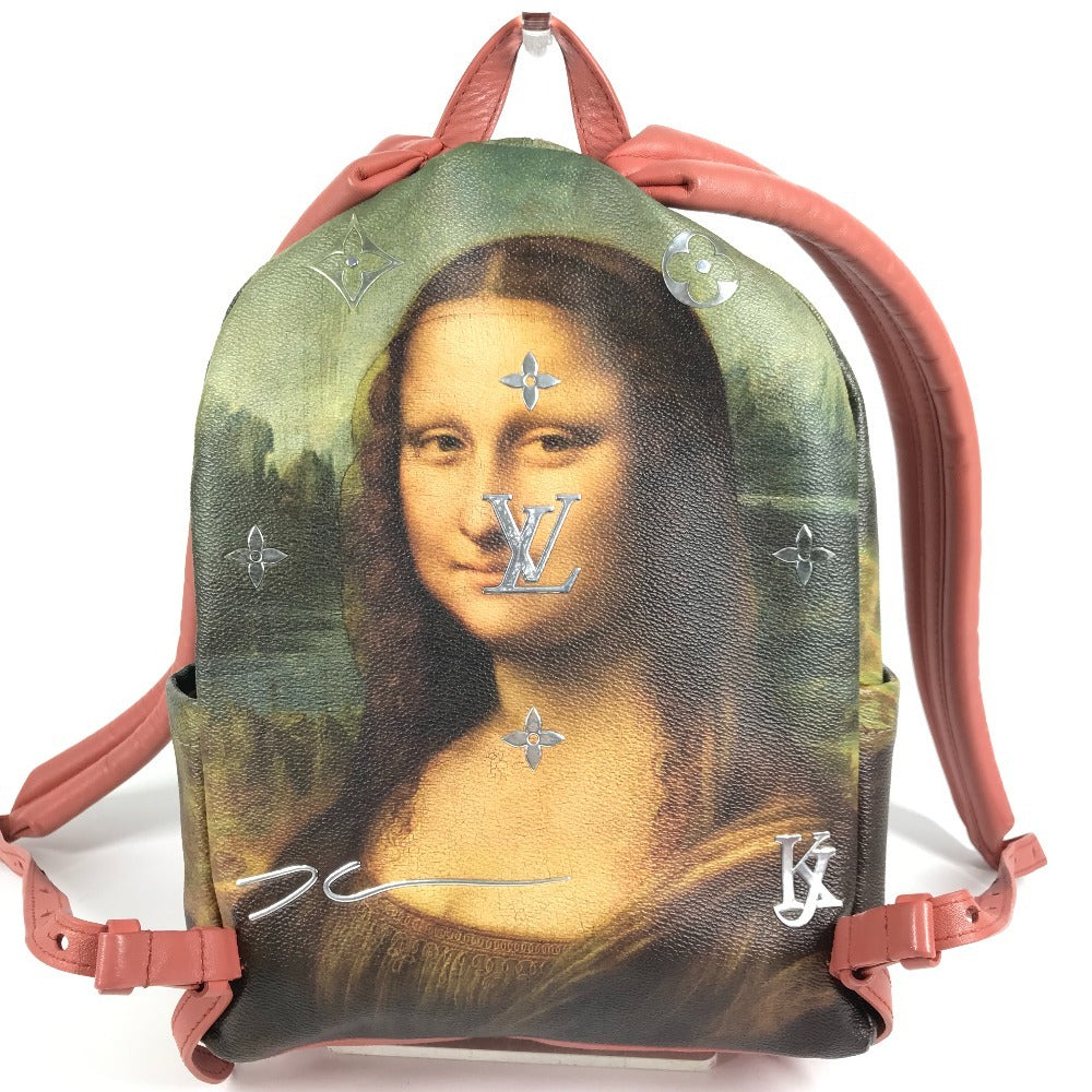 LOUIS VUITTON M43375 Masters Collection Mona Lisa Palm Springs Backpack Leather Unisex Khaki