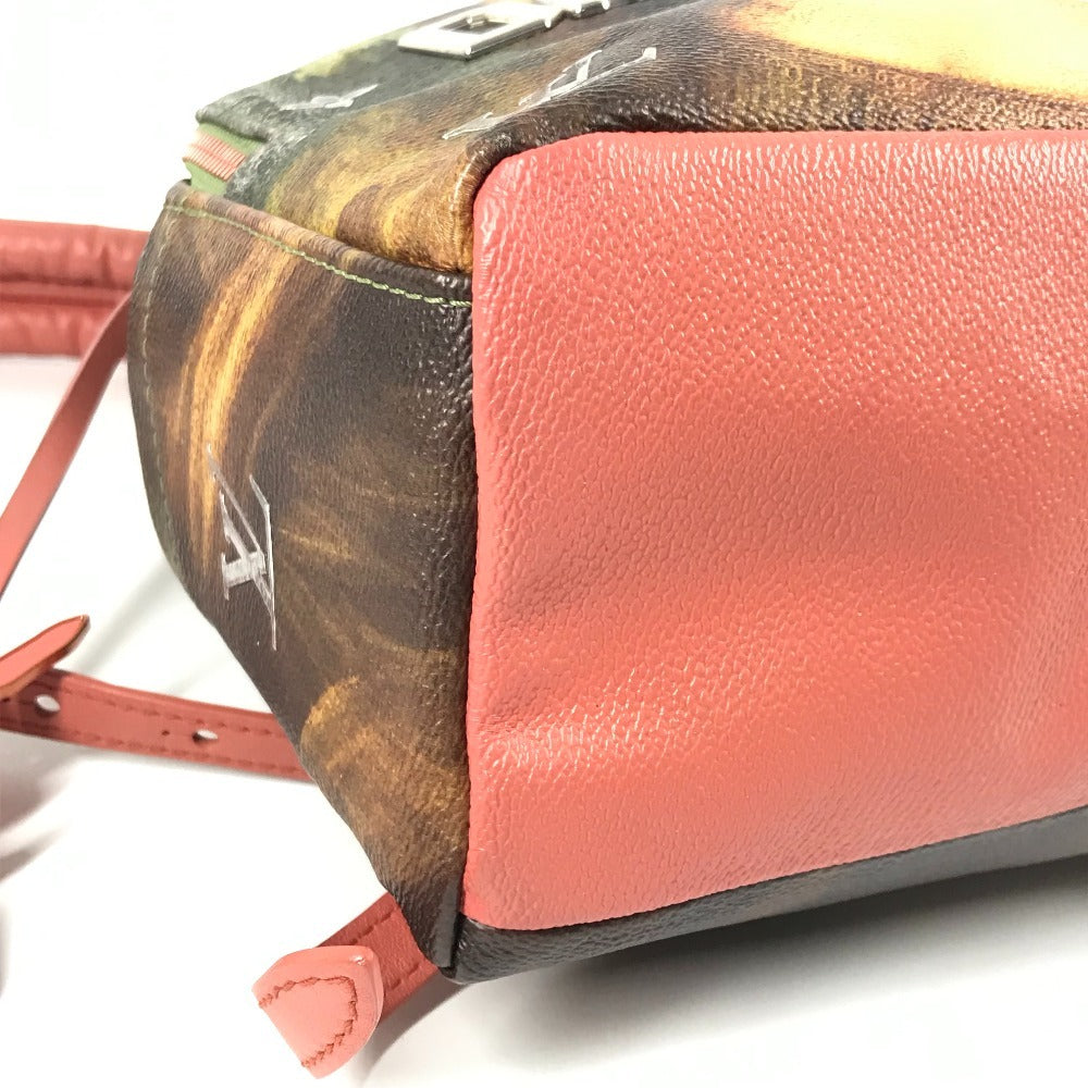 LOUIS VUITTON M43375 Masters Collection Mona Lisa Palm Springs Backpack Leather Unisex Khaki