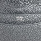HERMES Steve Light Junior Crossbody Flap Bag Messenger Bag Shoulder Bag Togo Unisex Black