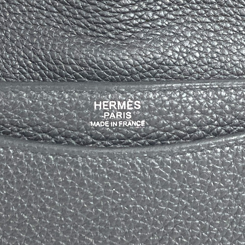 HERMES Steve Light Junior Crossbody Flap Bag Messenger Bag Shoulder Bag Togo Unisex Black