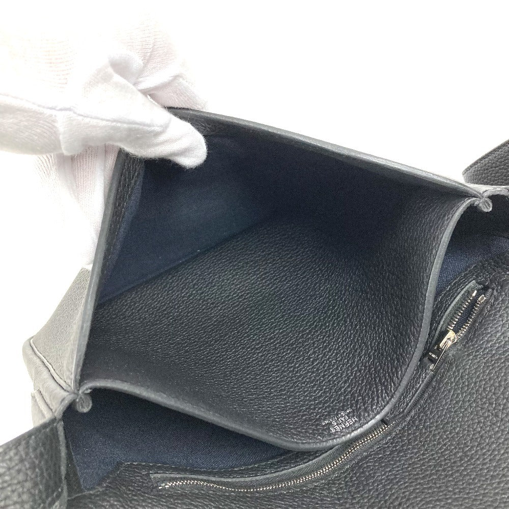 HERMES Steve Light Junior Crossbody Flap Bag Messenger Bag Shoulder Bag Togo Unisex Black