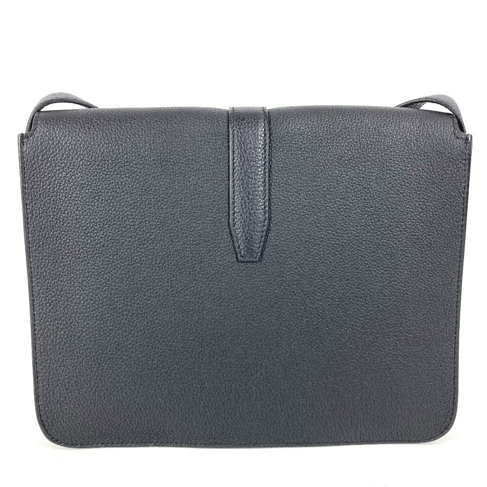 HERMES Steve Light Junior Crossbody Flap Bag Messenger Bag Shoulder Bag Togo Unisex Black