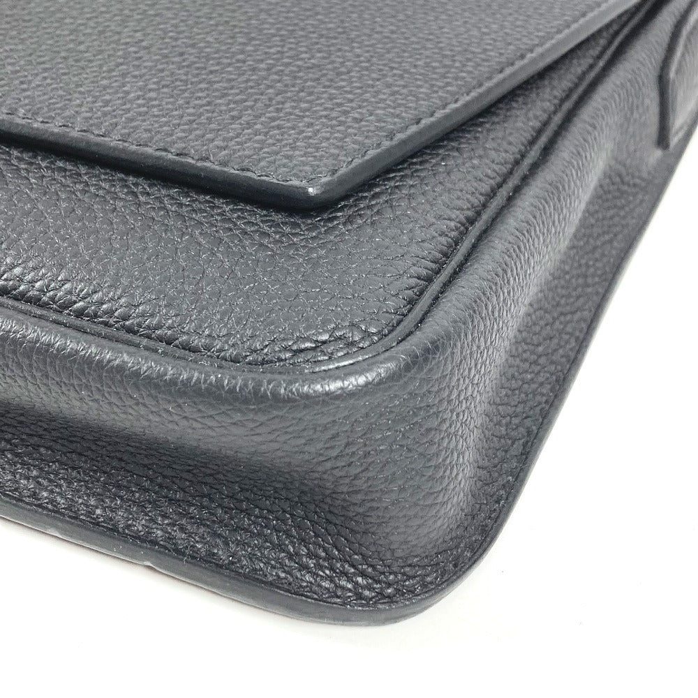 HERMES Steve Light Junior Crossbody Flap Bag Messenger Bag Shoulder Bag Togo Unisex Black