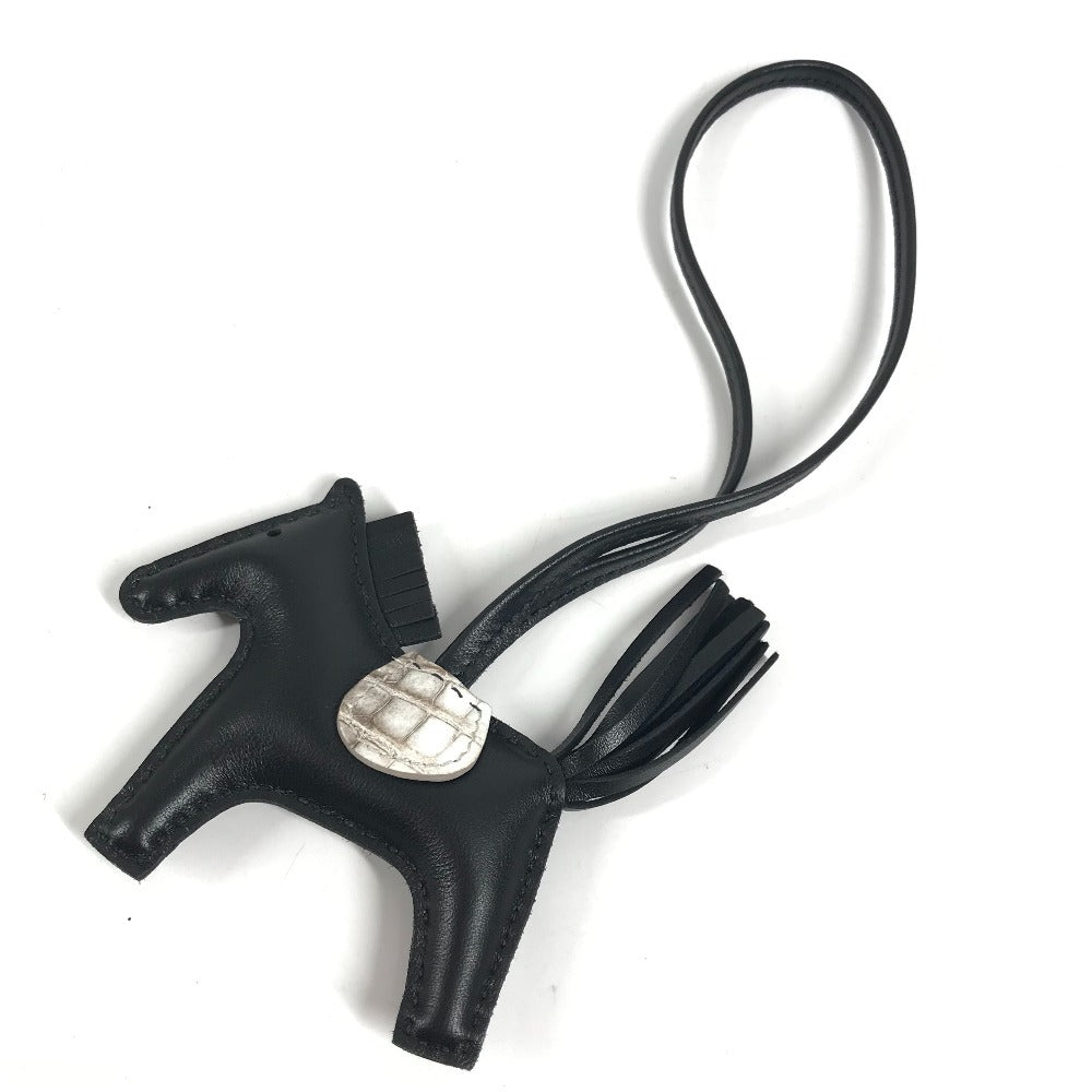 HERMES Cheval Himalaya Rodeo PM Touch Rodeo PM Horse Bag Charm Charm Agneau Milo Unisex Black/Himalaya Black