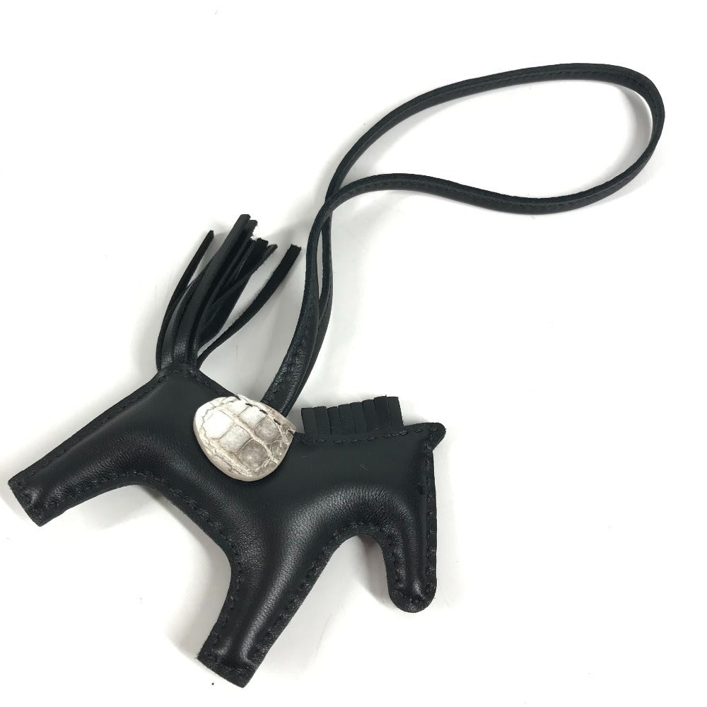 HERMES Cheval Himalaya Rodeo PM Touch Rodeo PM Horse Bag Charm Charm Agneau Milo Unisex Black/Himalaya Black