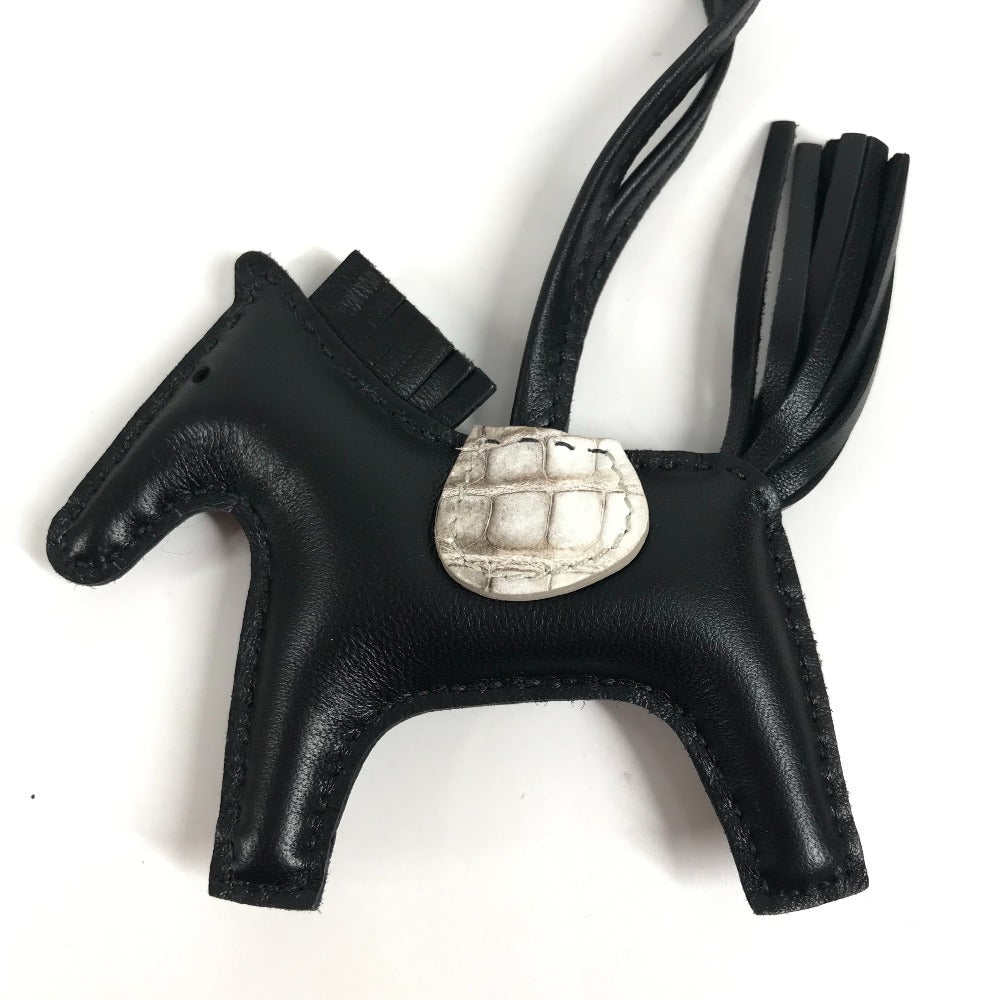 HERMES Cheval Himalaya Rodeo PM Touch Rodeo PM Horse Bag Charm Charm Agneau Milo Unisex Black/Himalaya Black