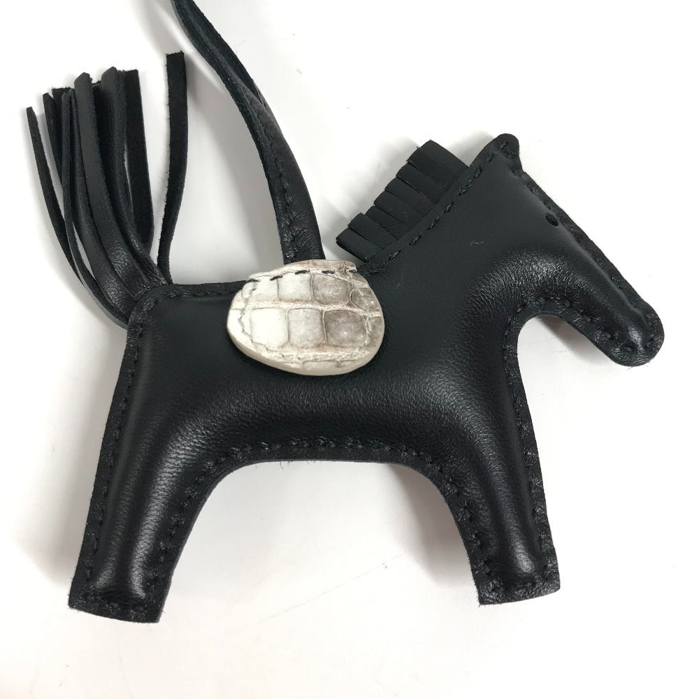 HERMES Cheval Himalaya Rodeo PM Touch Rodeo PM Horse Bag Charm Charm Agneau Milo Unisex Black/Himalaya Black