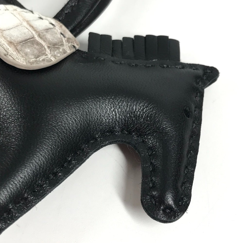 HERMES Cheval Himalaya Rodeo PM Touch Rodeo PM Horse Bag Charm Charm Agneau Milo Unisex Black/Himalaya Black