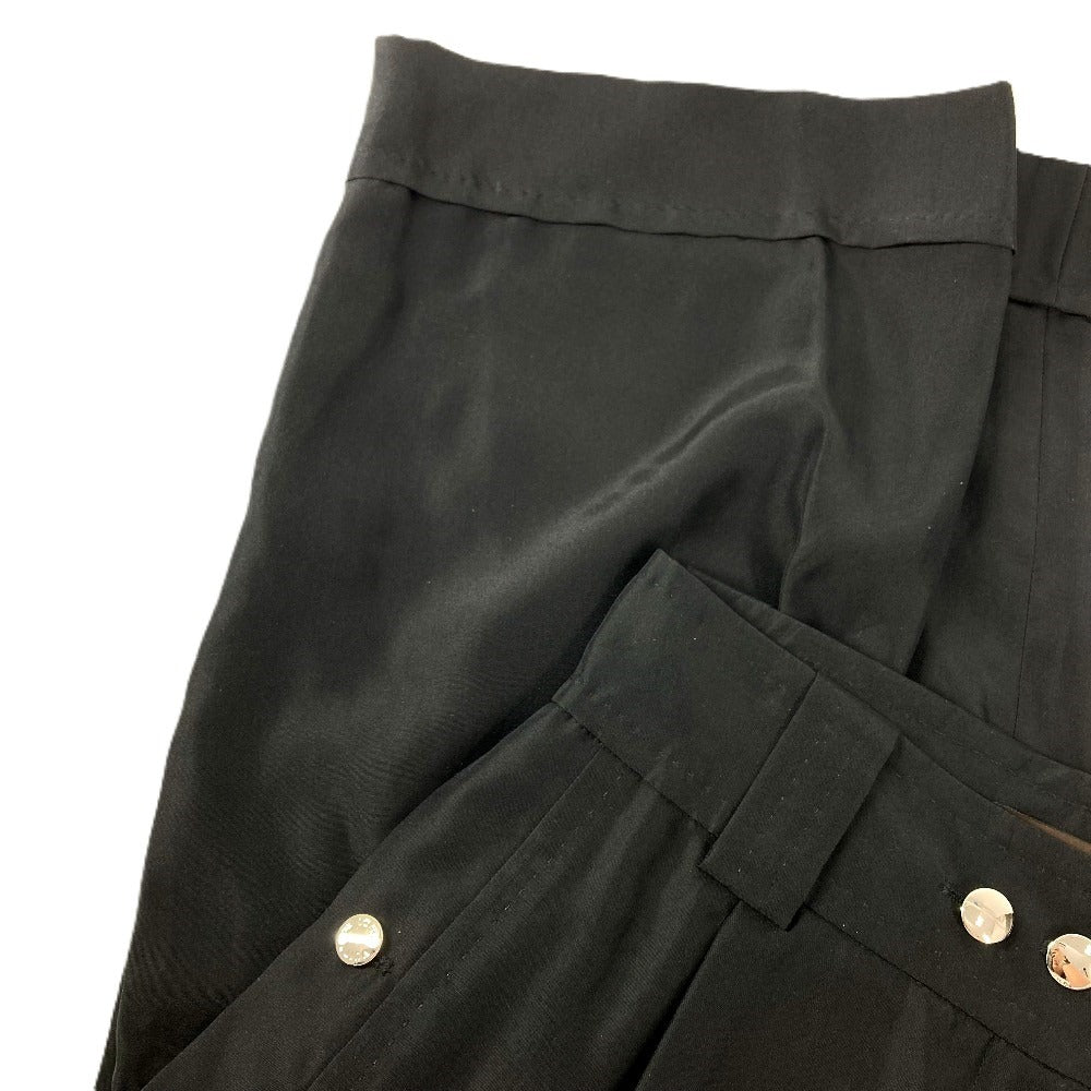LOUIS VUITTON Logo Hardware Half Pants Bottoms Apparel Pants Silk Ladies Black